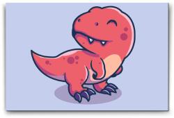  Festés számok szerint - Kis dinoszaurusz Méret: 20x30cm, Keretezés: Keret nélkül (csak a vászon)