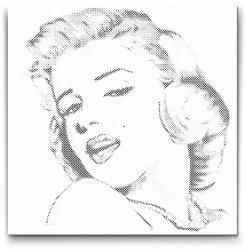  PontPöttyöző - Marilyn Monroe portré Méret: 50x50cm, Keretezés: Kartonlemezen, Szín: Zöld