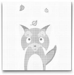  PontPöttyöző - Kis róka Méret: 50x50cm, Keretezés: Kartonlemezen, Szín: Piros