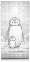  PontPöttyöző - Aranyos pingvinek Méret: 40x80cm, Keretezés: Keret nélkül (csak a vászon), Szín: Piros
