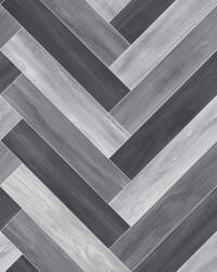 Linoleum Model Parchet Venice 990, Latime 200 cm, Negru Gri (Venice/990 2X3)