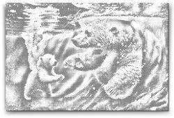  PontPöttyöző - Jegesmedve fürdő Méret: 40x60cm, Keretezés: Kartonlemezen, Szín: Piros