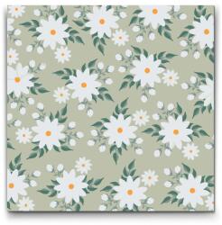  Festés számok szerint - Fehér virágok Méret: 50x50cm, Keretezés: Kartonlemezen