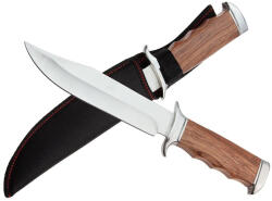 Depox Cutit de vanatoare DEPOX®, Survival Nature, 31.5 cm, otel inoxidabil, maro, teaca inclusa (I10)