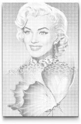  PontPöttyöző - Marilyn Monroe pillangóval Méret: 40x60cm, Keretezés: Műanyagtáblával, Szín: Fekete