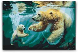 Festés számok szerint - Jegesmedve fürdő Méret: 40x60cm, Keretezés: Műanyagtáblával