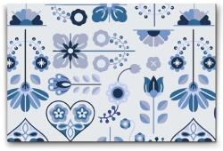  Festés számok szerint - Kék mozaik - hagymás minta Méret: 20x30cm, Keretezés: Keret nélkül (csak a vászon)