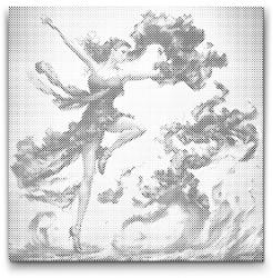  PontPöttyöző - Bűvös tánc Méret: 50x50cm, Keretezés: Kartonlemezen, Szín: Kék