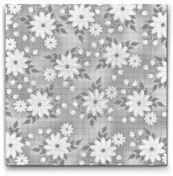  PontPöttyöző - Fehér virágok Méret: 50x50cm, Keretezés: Keret nélkül (csak a vászon), Szín: Kék