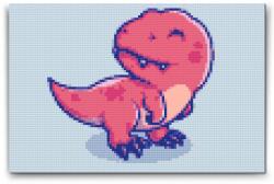  Gyémántszemes kirakó - Kis dinoszaurusz Méret: 20x30cm, Keretezés: Keret nélkül (csak a vászon), Gyémántok: Kerek