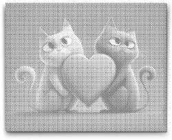  PontPöttyöző - Szerelmes macskák Méret: 40x50cm, Keretezés: Keret nélkül (csak a vászon), Szín: Kék