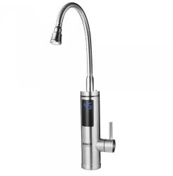 Samus Robinet electric Samus Flex Style, 3300 W, Maner monocomanda, IPX4, Afisaj temperatura apa (Argintiu) (FLEX STYLE)