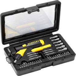 STANLEY K&93 Csavarhúzó Bitekkel, Csuklóval, Racsnival, 38 db-os Készlet