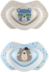 CanpolBabies CANPOL BABIES A - Set suzete simetrice din silicon 0-6m BONJOUR PARIS albastru (22647BLU)