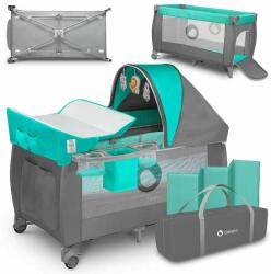 Lionelo Patut Pliant cu Doua Nivele Lionelo Sven Plus 120x60cm Turcoaz / Gri (LO-SvenPlus_Tq/Grey)