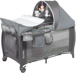Lionelo Patut Lionelo Pliant Cu Doua Nivele Sven Plus 120x60cm Arcada Jucarii Masuta Infasat Vibratii Melodii Gri (LO-Sven Plus_Grey_Scandi)