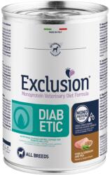 Exclusion Monoprotein Vet Diet Diabetic All Breeds kutyakonzerv - sertés, cirok & borsó 400 g