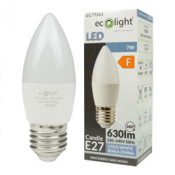ECOLight LED gyertyaizzó B37 E27 7W 630lm 6500K hidegfényű ökofény (ECOLED1390)