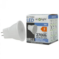 ECOLight LED izzó reflektor MR11 3W 270lm 6500K Hideg 12V Ecolight (ECOLED1230)