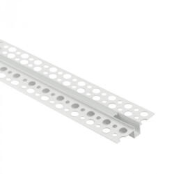 Ecolight LED alumínium profil gipszkartonhoz REGIPS süllyesztett fehér 1m matt borítással LED szalagokhoz + végzárókkal GPW Ecolight sorozat (ECOPRO0575MR)