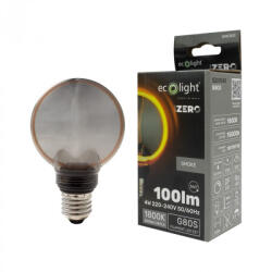 ECOLight LED gömbizzó G80 E27 4W 100lm 1800K Meleg izzószálas dekoratív ZERO Ecolight (ECOLED3006)