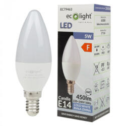ECOLight LED gyertyaizzó B37 E14 5W 450lm 6500K hidegfényű ökofény (ECOLED1330)