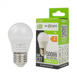 ECOLight LED izzó gömb alakú P45 E27 5W 450lm 3000K melegfényű ökofény (ECOLED1465)