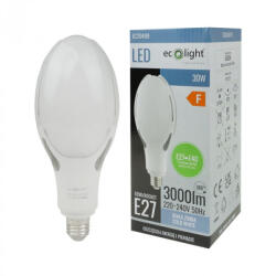 ECOLight LED izzó E27 30W 3000lm 6000K Cold Rocket + E40 adapter Ecolight (ECOLED1762)