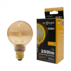 ECOLight LED gömbizzó G80 E27 4W 200lm 1800K Meleg izzószálas dekoratív ZERO Ecolight (ECOLED3014)