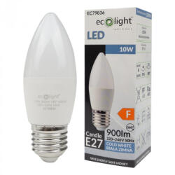 ECOLight LED gyertyaizzó B37 E27 10W 900lm 6500K hidegfényű ökofény (ECOLED1396)