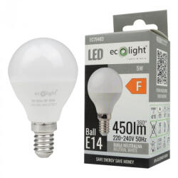 ECOLight LED gömbizzó P45 E14 5W 450lm 4000K semleges Ecolight (ECOLED1425)