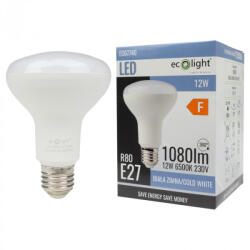 ECOLight LED izzó reflektor R80 E27 12W 1080lm 6500K hidegfényű ökofény (ECOLED1845)