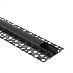 Ecolight LED alumínium profil gipszkartonhoz REGIPS széles csempéhez való alátét, fekete, 2 m, fekete borítással LED szalagokhoz + végzárókkal, GNS Ecolight sorozat (ECOPRO0650C)