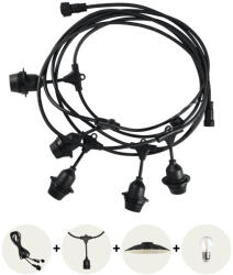 Kobi Kerti kültéri füzér fényfüzér 5x E27 fekete IP44 5m Crete Kobi (KOBOGR1122)