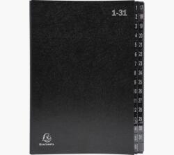 Exacompta Ordonator laminált index mappa, 1-31, Blue-Angel címkével, A4, Fekete (EMG57032E)