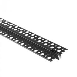 Ecolight LED alumínium profil gipszkartonhoz REGIPS süllyesztett, süllyesztett, fekete, 1m, fekete borítással LED szalagokhoz + végzárókkal GPW Ecolight sorozat (ECOPRO0580C)