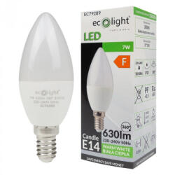ECOLight LED gyertyaizzó B37 E14 7W 630lm 3000K melegfényű ökofény (ECOLED1335)