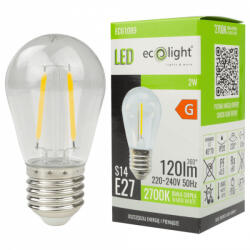 ECOLight Edison LED izzó S14 E27 2W 120lm 2700K Meleg izzószálas Ecolight (ECOLED2714)