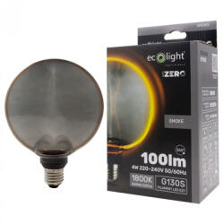 ECOLight LED gömbizzó G130 E27 4W 100lm 1800K Meleg izzószálas dekoratív ZERO Ecolight (ECOLED3002)