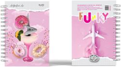 BiroCo A5 spirálfüzet, 80 lapos, négyzetrácsos, Funky Girls modell, 4 db-os szett