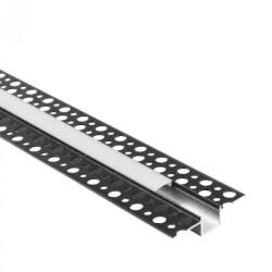 Ecolight LED alumínium profil gipszkartonokhoz REGIPS süllyesztett, fekete, 1m matt borítással LED szalagokhoz + végzárókkal GP Ecolight sorozat (ECOPRO0605M)