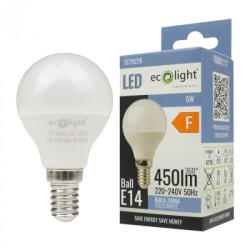 ECOLight LED gömbizzó P45 E14 5W 450lm 6500K hidegfényű ökofény (ECOLED1430)