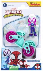 Hasbro Interactive Set motocicleta si figurina Marvel Spidey and his Amazing Friends - Ghost Spider, 6 cm Figurina