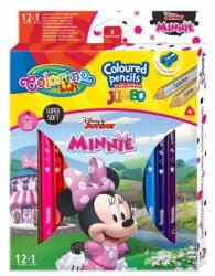 Colorino Kids színes ceruza, Minnie, Háromszög alakú, Jumbo, 12 + 1 szín (90638PTR)