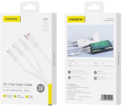 FONENG kábel XS01 3in1 3A 1.2M Fehér