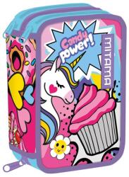 Mitama 3 rekeszes felszerelt tolltartó, Virágmintás (EMGMI064869)