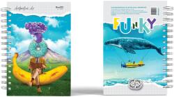 BiroCo A5 spirálfüzet, 80 lapos, négyzetrácsos, Funky Boys modell, 4 db-os szett