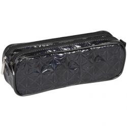 Clairefontaine téglalap alakú tolltartó, holografikus mintával, 600D poliészter, cipzáras záródás, 2 rekesszel, 22x7x8 cm, fekete