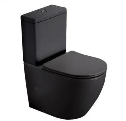  PERLA rimless monoblokk matt fekete soft close duroplast WC ülőkével, vario (MBL200MB)