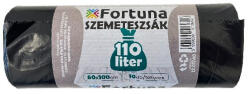 Fortuna Szemeteszsák Fortuna 110L Fekete 60X100 cm 10 Darabos